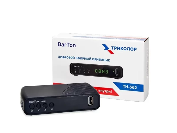 Цифровой эфирный приемник BarTon ТН-562 DVB T2 Триколор